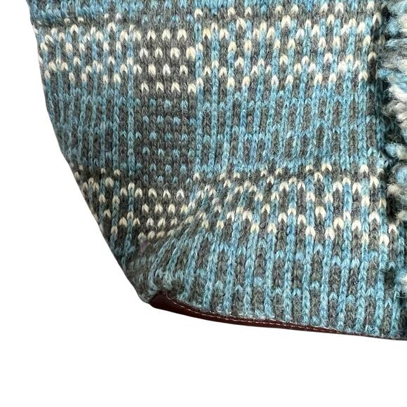 Anthropologie Green 100% Wool Knit Tote Satchel Bag Shopper Tote - Picture 4 of 11